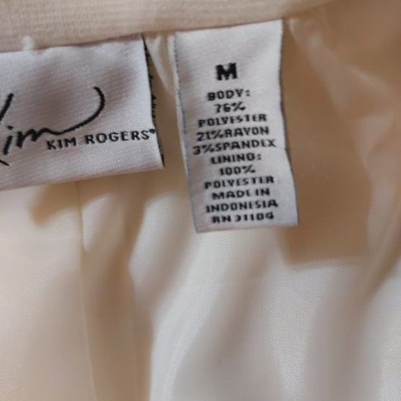 Kim Rogers Atlas Ivory Fully Lined Blazer Size M NWT - Picture 7 of 9